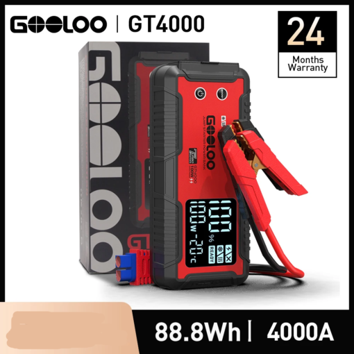 GOOLOO 12V Car Jump Starter 4000A Car Battery Starter 24000mAh Portable Power Bank Booster Auto Starting Device Emergency Start